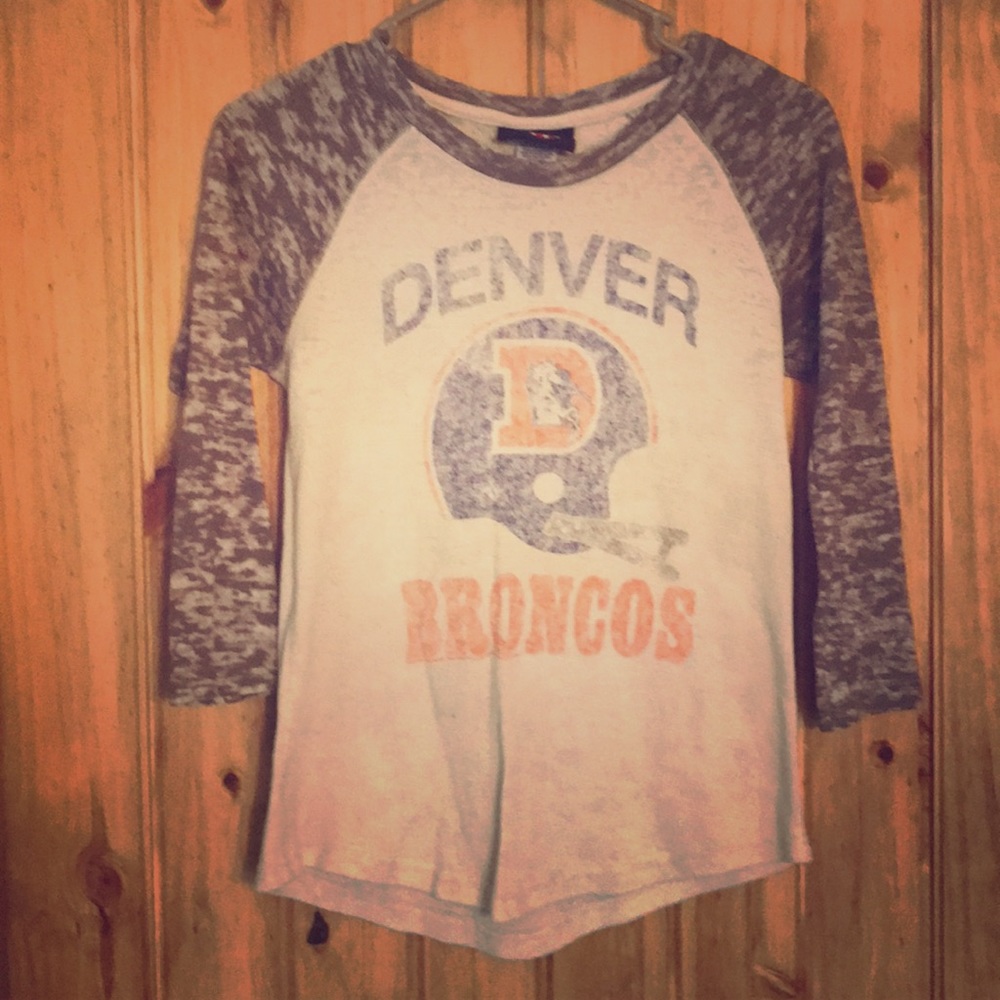 Denver Broncos Burnout Henley Tee